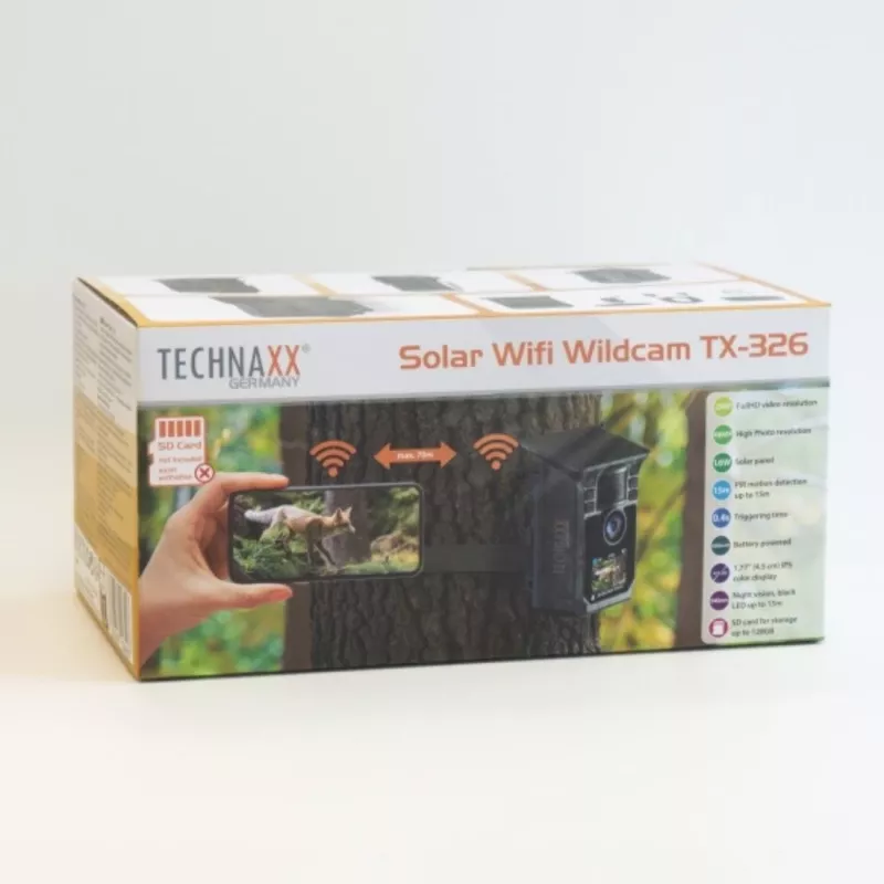 Technaxx Wildcam TX-326 Câmara de caça Solar Wi-Fi 48MP Full HD 1080p Visão noturna