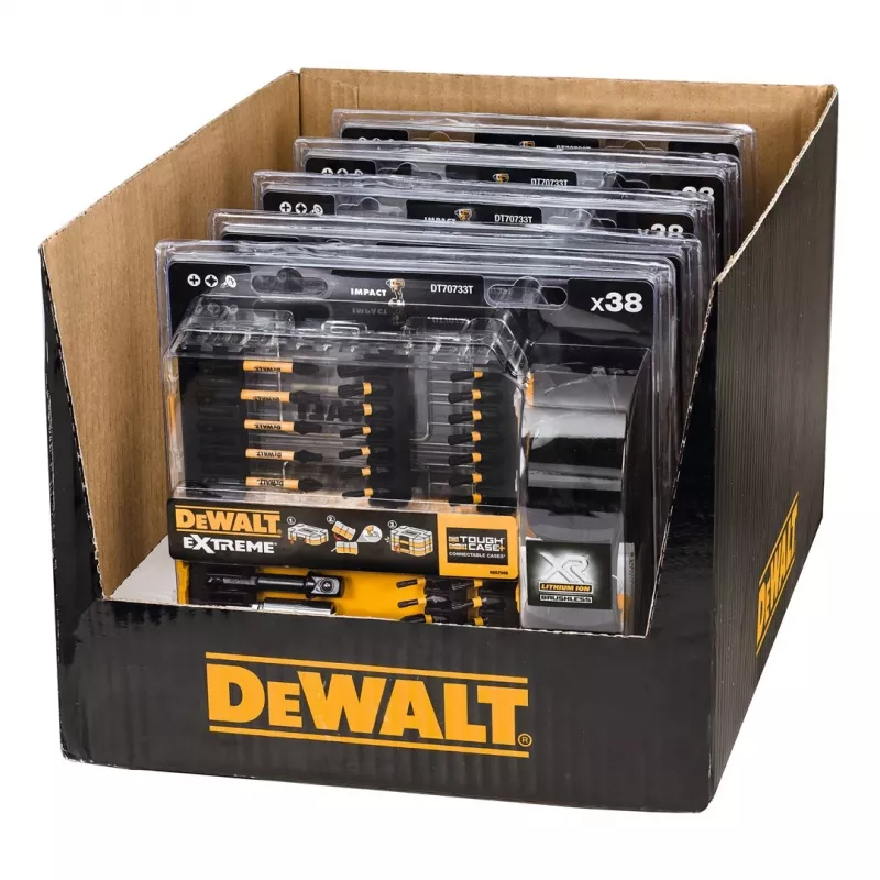 Conjunto de 38 pontas de chave de fendas DEWALT DT70733T-QZ com suporte de pontas magnético