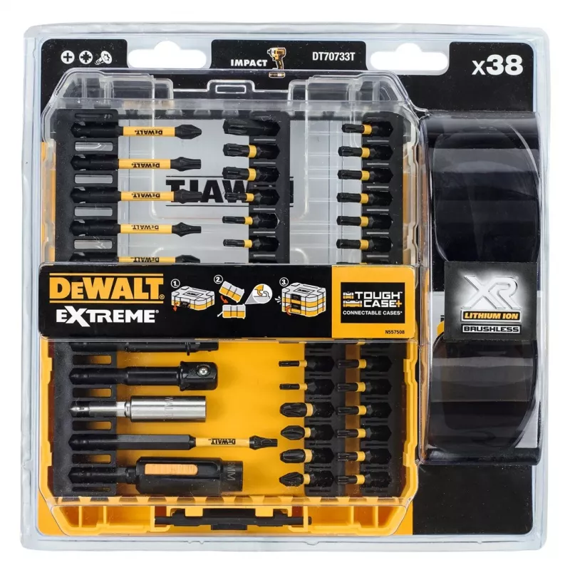 Conjunto de 38 pontas de chave de fendas DEWALT DT70733T-QZ com suporte de pontas magnético