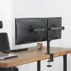 Suporte de secretária para monitor único Maclean MC-884 para ecrãs de 17-32 polegadas, preto, mola a gás, USB 3.0