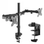 Suporte de secretária para monitor único Maclean MC-884 para ecrãs de 17-32 polegadas, preto, mola a gás, USB 3.0