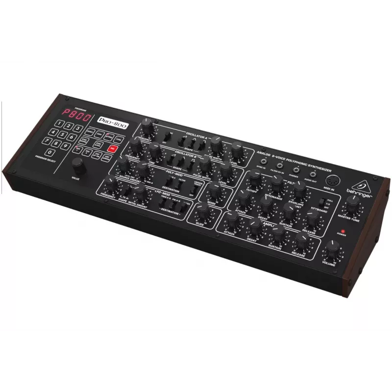 Sintetizador analógico Behringer PRO-800 – módulo de secretária de 8 vozes com 16 VCOs, arpejador e Poly Chain