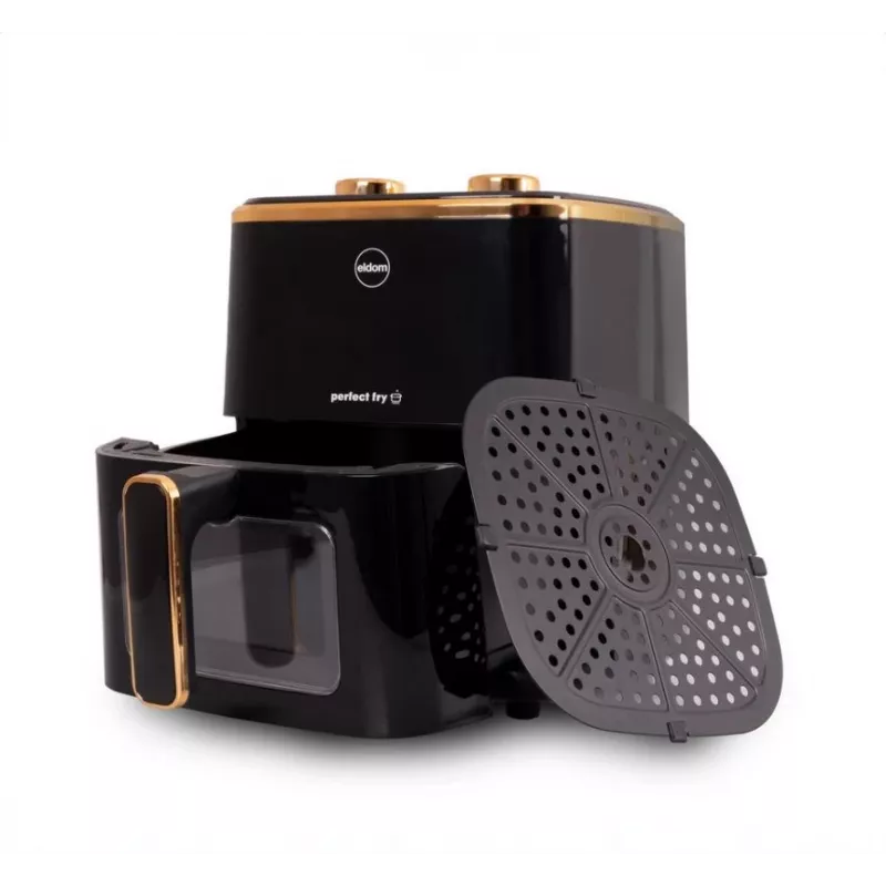 Fritadeira sem óleo ELDOM FRITTA 5,0 L temperatura ajustável temporizador 1500 W fritadeira de ar quente individual 5 L autónoma preta