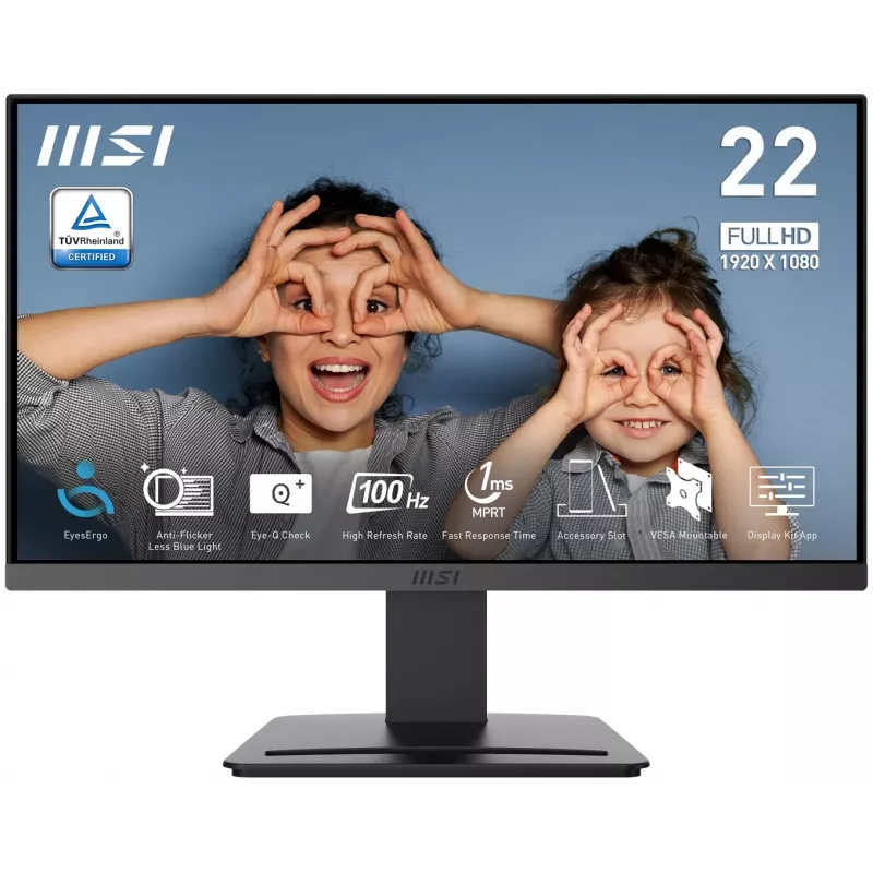 Monitor MSI PRO MP223 E2 21,45 polegadas VA Full HD 100Hz preto