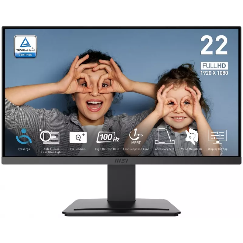 Monitor MSI PRO MP223 E2 21,45 polegadas VA Full HD 100Hz preto