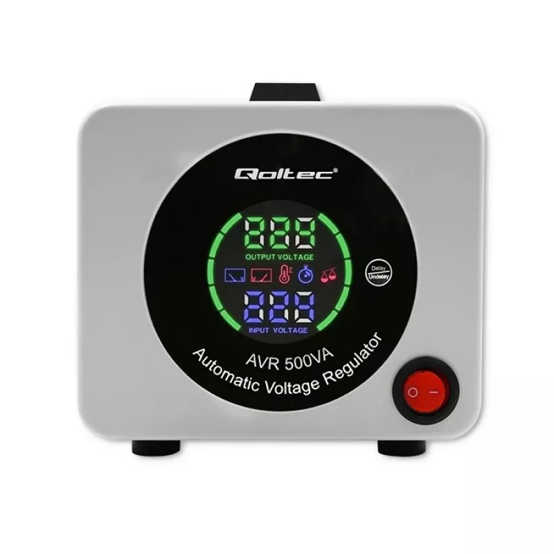 Qoltec 50722 estabilizador de tensão automático AVR 500VA 300W