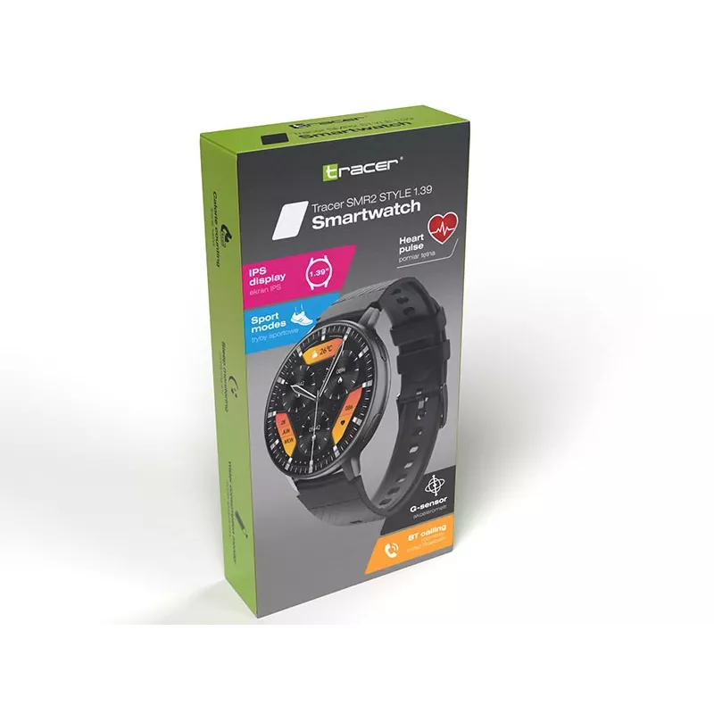 Smartwatch TRACER SMR2 Style 1.39in AMOLED preto