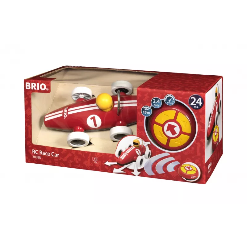 Carro de corrida com controlo remoto BRIO RC, vermelho/branco