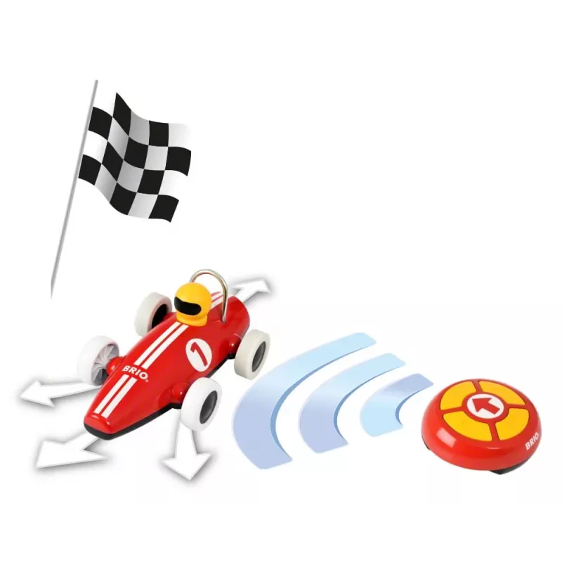 Carro de corrida com controlo remoto BRIO RC, vermelho/branco