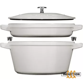 Caçarola redonda de ferro fundido Staub La Cocotte 24 cm 3,8 L preta