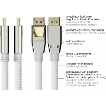 GOOD CONNECTIONS PREMIUM Cabo DisplayPort 2.0, 54 Gbit/s, UHBR 13.5, 4K @240Hz / 8K @60Hz, conector totalmente metálico, cobre, 3m