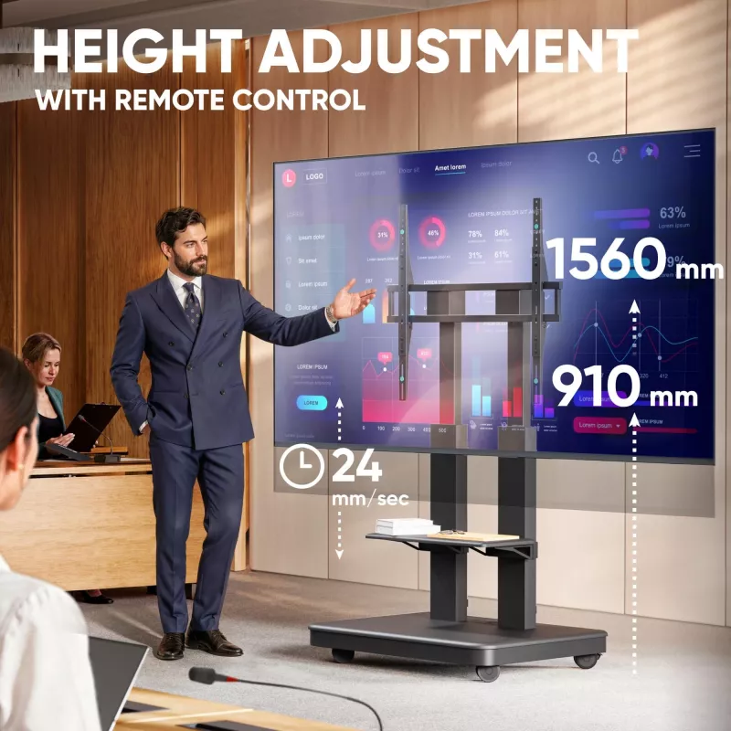 ONKRON TS2811E-B Suporte de TV móvel para ecrãs de 50-120 polegadas, preto