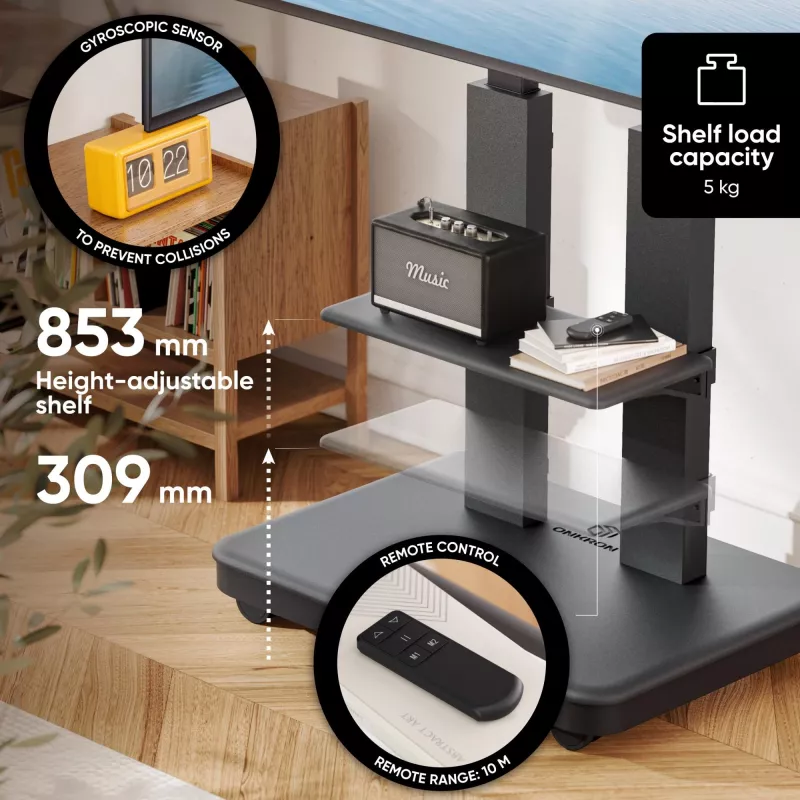 ONKRON TS2811E-B Suporte de TV móvel para ecrãs de 50-120 polegadas, preto