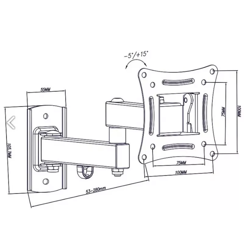 BLOW Suporte de parede para TV 10-27 polegadas preto fixo 15kg VESA 75x75 100x100