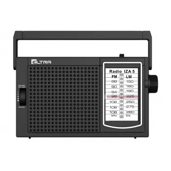 ELTRA Radio IZA-5 Rádio FM portátil preto com bandas AM LW, entrada AUX, alimentação por pilha/rede