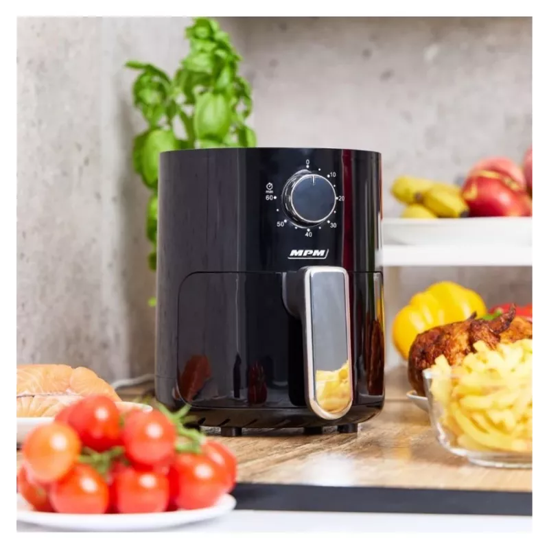 Fritadeira de ar quente MPM MFR-12 1500W 3,2L preta