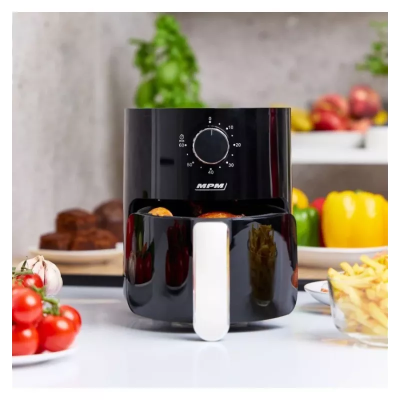 Fritadeira de ar quente MPM MFR-12 1500W 3,2L preta