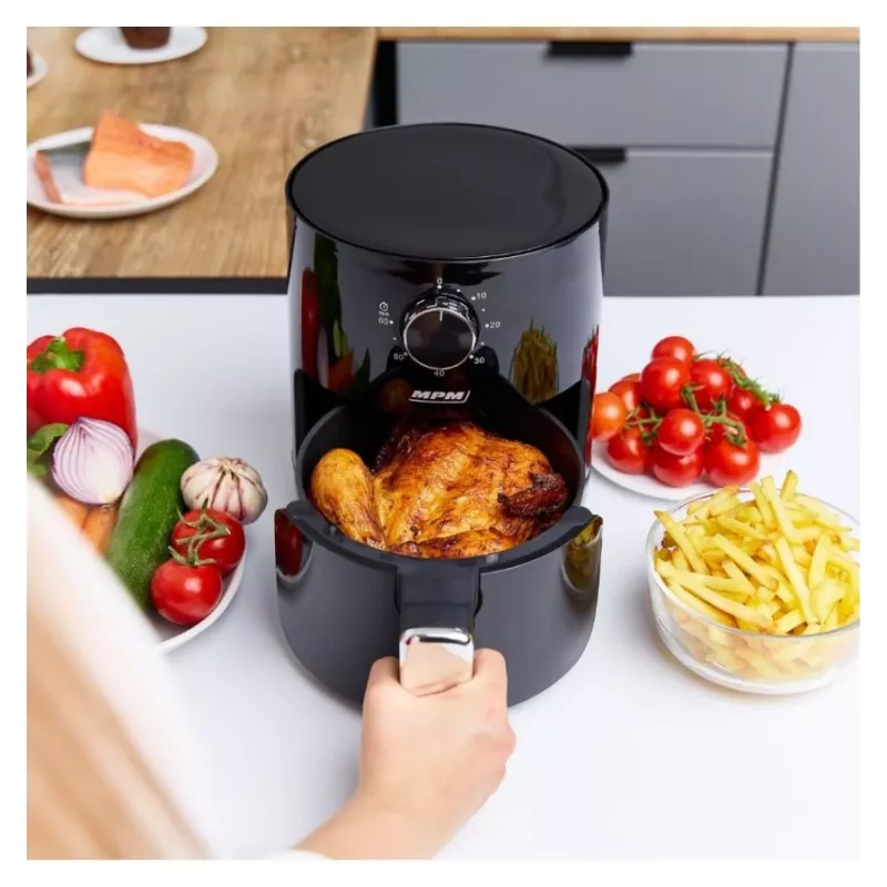 Fritadeira de ar quente MPM MFR-12 1500W 3,2L preta