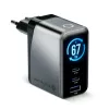 Carregador USB-C EVERACTIVE SC-670Q GaN 67W com 2x USB-C e 1x USB-A, Quick Charge 4+, PD 3.0, preto