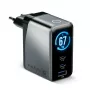 Carregador USB-C EVERACTIVE SC-670Q GaN 67W com 2x USB-C e 1x USB-A, Quick Charge 4+, PD 3.0, preto