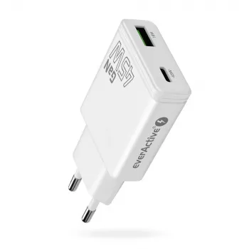 Carregador de parede USB-C EVERACTIVE GaN QC3.0 45W SC-460Q branco