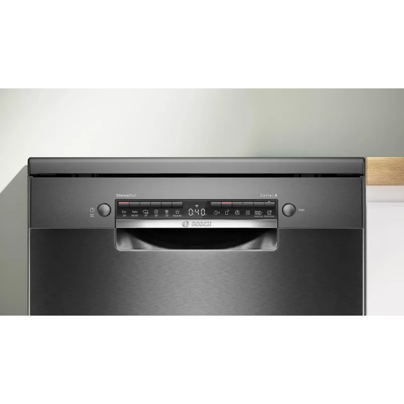 Máquina de lavar loiça de instalação livre Bosch SMS4ENC06E, 13 conjuntos de louça, 44 dB, Silver Inox
