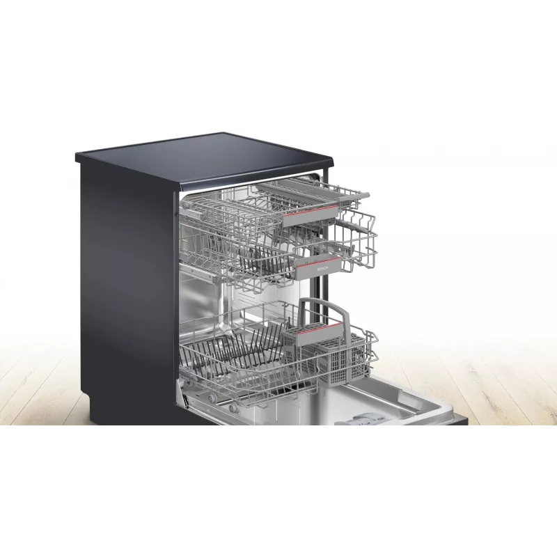 Máquina de lavar loiça de instalação livre Bosch SMS4ENC06E, 13 conjuntos de louça, 44 dB, Silver Inox