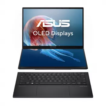 Portátil 2-em-1 ASUS Zenbook Duo UX8406CA-QL331W, 14 polegadas WUXGA OLED Touch, Intel Core Ultra 9 285H, 32GB LPDDR5x, 1TB SSD, Windows 11 Home, teclado QWERTZ alemão
