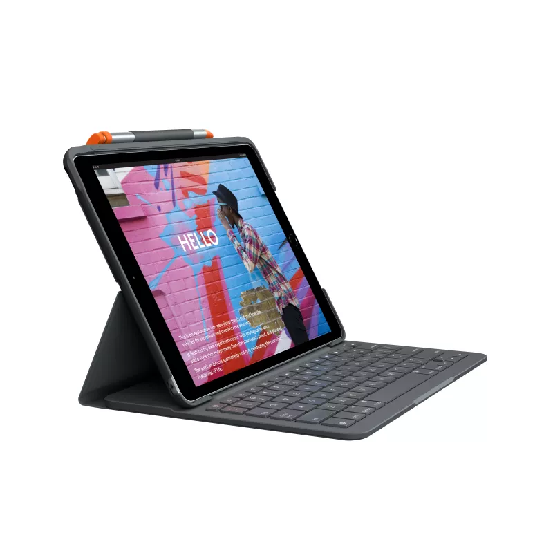 Capa com teclado Logitech Slim Folio para iPad 10,2 polegadas (7.ª, 8.ª, 9.ª geração) - grafite - QWERTY UK inglês