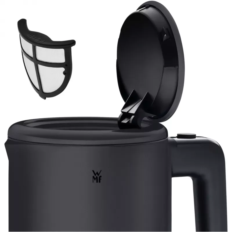 Chaleira WMF KÜCHENminis 0,8 L, 1800 W, aço inoxidável, preto