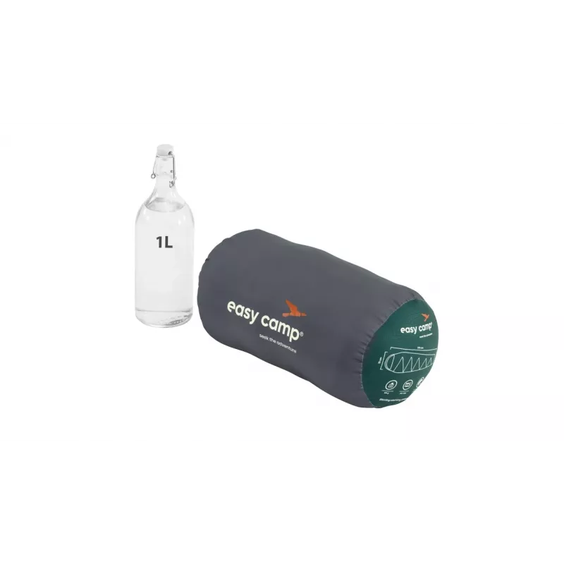 Saco-cama Easy Camp Starling Mummy verde 8 °C -5/12 °C abertura de dois sentidos com autobloqueio