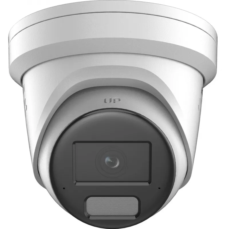 Câmara de rede turret fixa Hikvision Pro Series 6MP AcuSense com luz estroboscópica e aviso sonoro