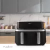 Nedis KAAF320BK fritadeira de ar quente de cesto duplo, 4,2 l, 80-200 °C, temporizador de 60 min, preta