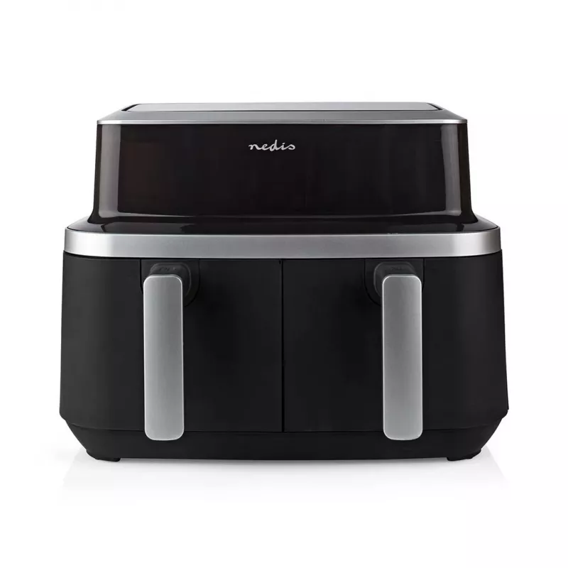 Nedis KAAF320BK fritadeira de ar quente de cesto duplo, 4,2 l, 80-200 °C, temporizador de 60 min, preta