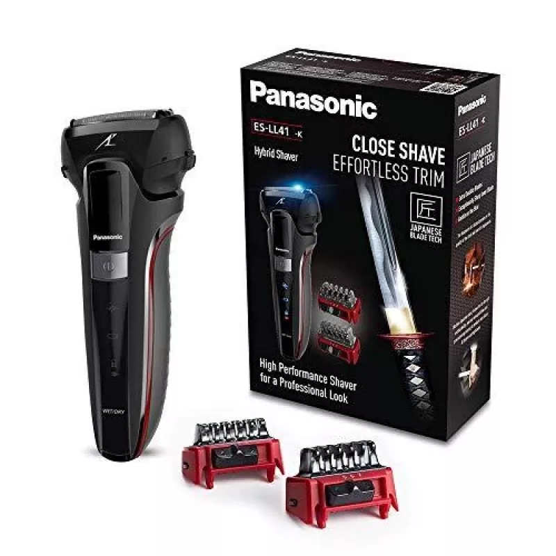 Máquina de barbear Panasonic ES-LL41-K503 húmido e seco, lâmina de 3 folhas, iões de lítio, 50 minutos de autonomia, preta