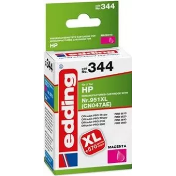 Tinteiro EDDING EDD-344 magenta compatível com HP 951XL CN047AE