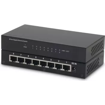 Switch Ethernet Gigabit não gerido ROLINE, 8 portas, desktop
