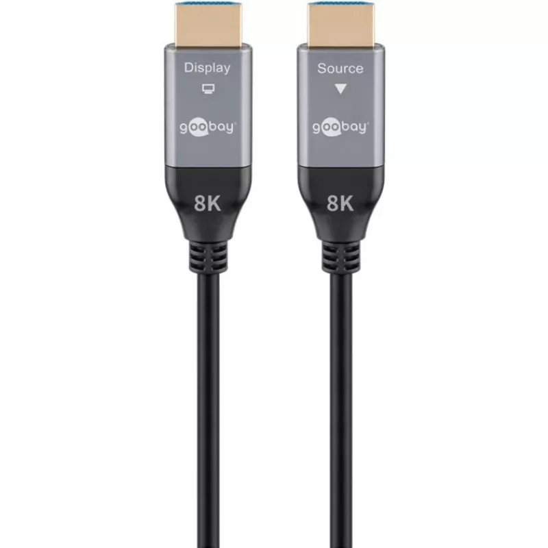 Cabo HDMI ótico ativo (AOC) Goobay 76274 8K/60Hz 48 Gbit/s 10m preto/cinzento