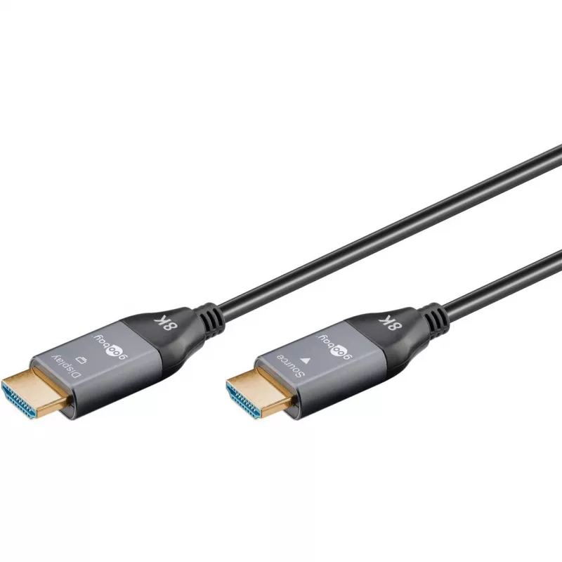 Cabo HDMI ótico ativo (AOC) Goobay 76274 8K/60Hz 48 Gbit/s 10m preto/cinzento