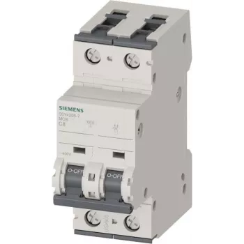 Disjuntor modular Siemens 5SY42087 SENTRON 5SY4 2P C 8A 400V 10kA para calha DIN