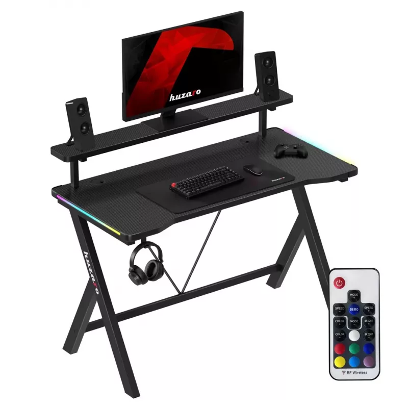 HUZARO Hero 1.9 RGB Secretária Gaming Preta