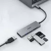 AUKEY CB-C63 Hub USB-C Ultra Slim 4-em-1 Alumínio Cinzento Espacial