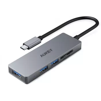 AUKEY CB-C63 Hub USB-C Ultra Slim 4-em-1 Alumínio Cinzento Espacial