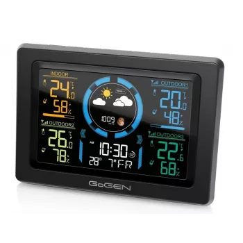 GoGEN ME 3397 B Estação Meteorológica com Sensor Exterior, Preto