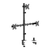 LOGILINK Suporte para Três Monitores para Ecrãs 17-27 Polegadas, 10 kg por Braço, Preto