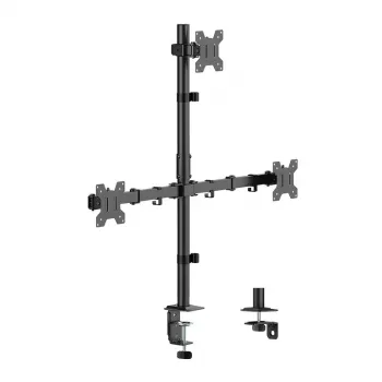LOGILINK Suporte para Três Monitores para Ecrãs 17-27 Polegadas, 10 kg por Braço, Preto