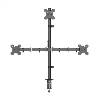 LOGILINK Suporte para Três Monitores para Ecrãs 17-27 Polegadas, 10 kg por Braço, Preto