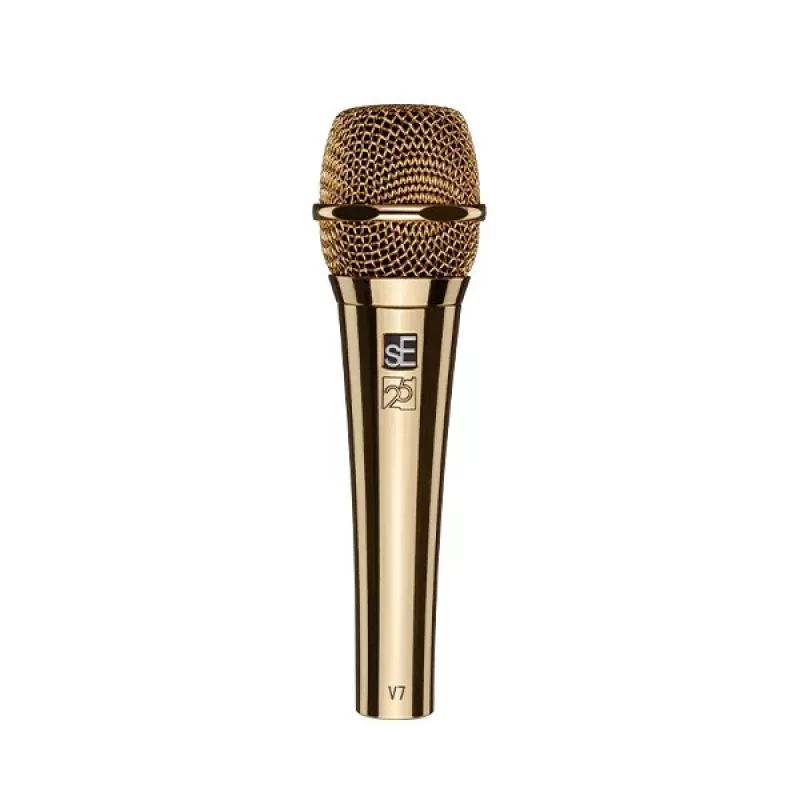 sE Electronics V7 G-25AE Microfone Dinâmico, Dourado (Edição Especial 25.º Aniversário)