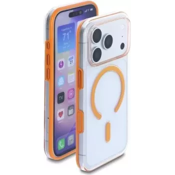Delock Capa de proteção para iPhone 17 Pro compatível com MagSafe transparente-laranja (81642)