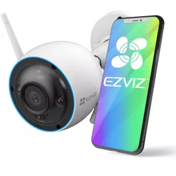 EZVIZ H3 3K 5MP Câmara IP exterior tipo bullet com visão noturna, Wi-Fi, branca